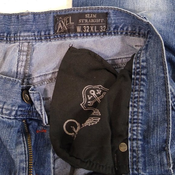 TK Axel Harwinton Low Rise Slim Straight Distressed Men 32x32 Jeans AX41005-57S - Picture 9 of 11